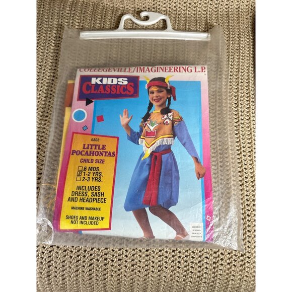 Collegeville/Imagineering Other - Little Pocahontas Girls Toddler Costume 1-2 Yrs Includes Dress Sash Headpiece